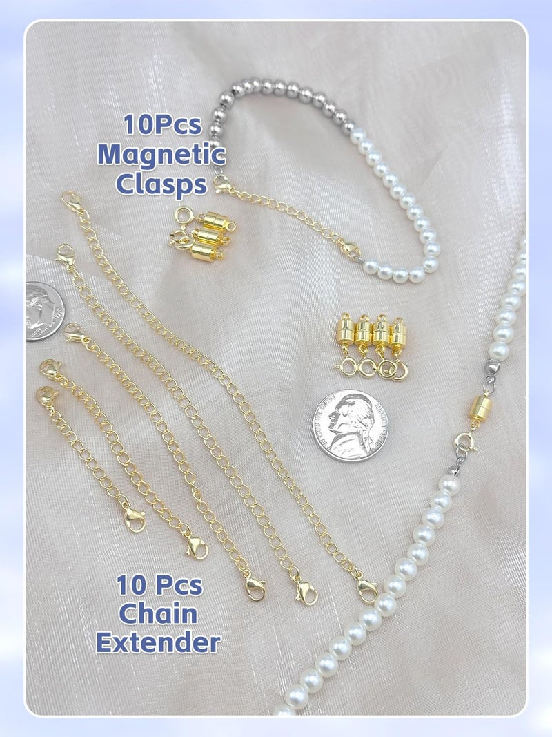 Evnlo Necklace Extender and Magnetic Necklace Clasp,Gold Chain Extenders for Necklaces Bracelet Jewelry - Image 4